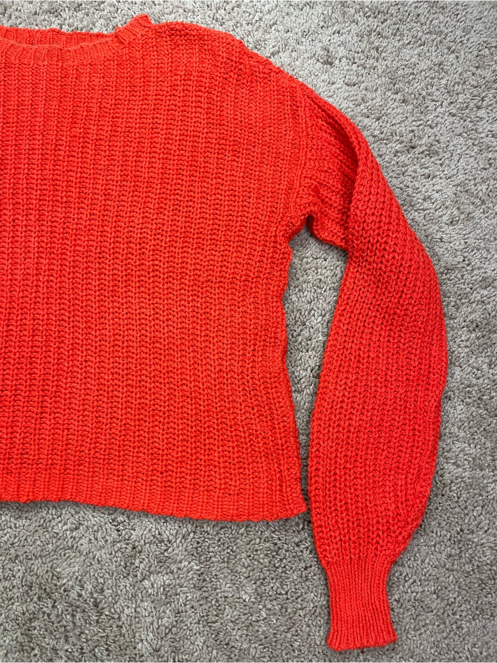 Eileen Fisher Bright Orange Crewneck Knit Sweater - Picture 2 of 10